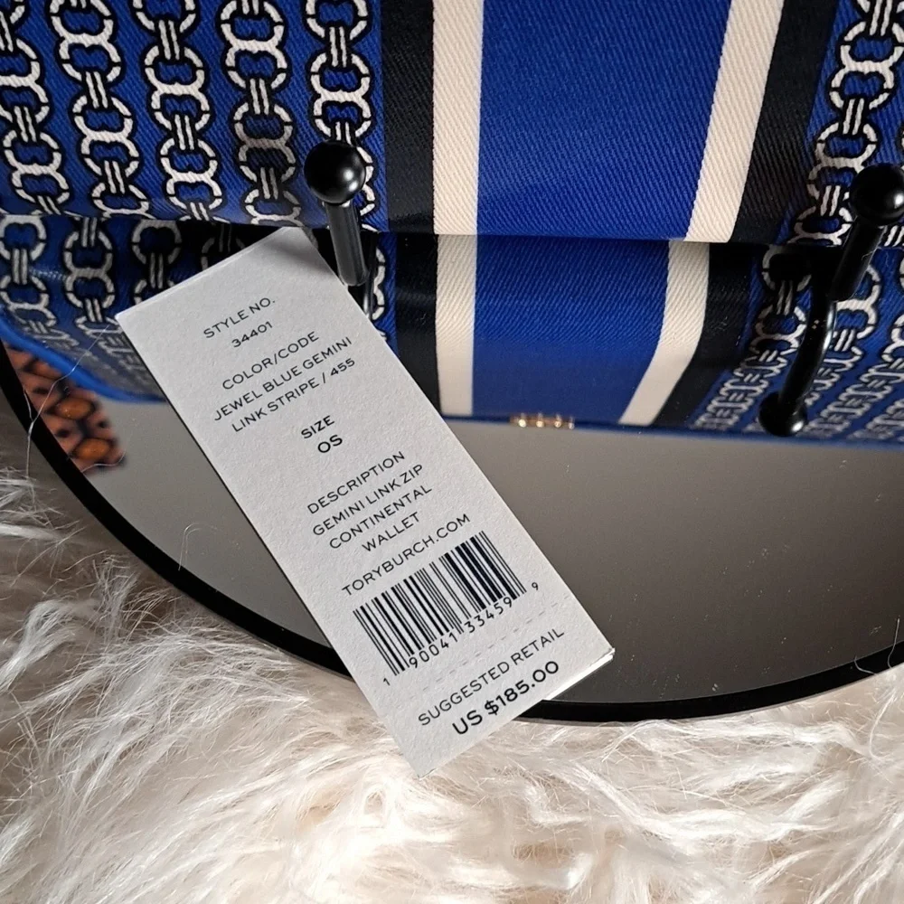 Tory Burch NWTs Gemini Link Royal Blue Continental Wallet